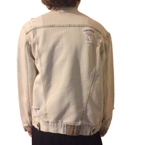 Ring of Fire Denim Oversized Distressed Jean jacket trucker - Picture 6 of 10